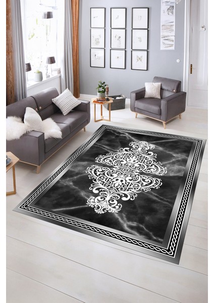 Dijital Baskılı Kaymaz Taban Yıkanabilir Mermer Yolluk Mutfak Salon Halısı, N-Mermer-09-Antrasit, fiyatları