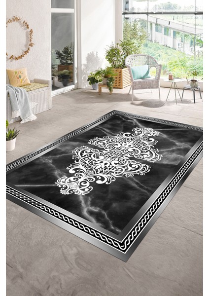 Dijital Baskılı Kaymaz Taban Yıkanabilir Mermer Yolluk Mutfak Salon Halısı, N-Mermer-09-Antrasit, modelleri