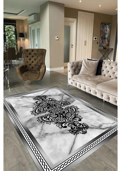 Dijital Baskılı Kaymaz Taban Yıkanabilir Mermer Yolluk Mutfak Salon Halısı, N-Mermer-09-Gri, fırsatları