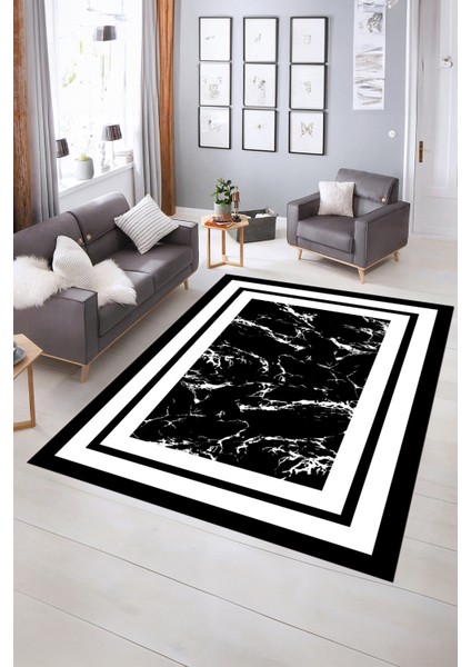 Dijital Baskılı Kaymaz Taban Yıkanabilir Mermer Yolluk Mutfak Salon Halısı, N-Mermer-06-Siyah, fiyatları