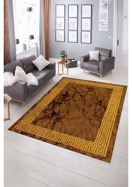 Dijital Baskılı Kaymaz Taban Yıkanabilir Mermer Yolluk Mutfak Salon Halısı, N-Mermer-12-Kahve, fiyatları