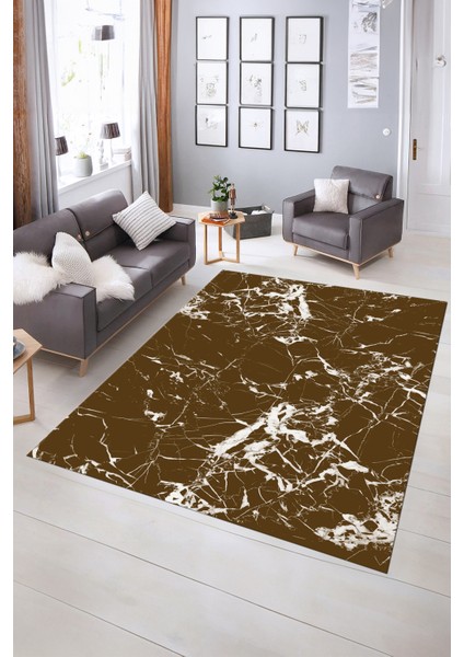 Dijital Baskılı Kaymaz Taban Yıkanabilir Mermer Yolluk Mutfak Salon Halısı, N-Mermer-27-Kahve, fiyatları