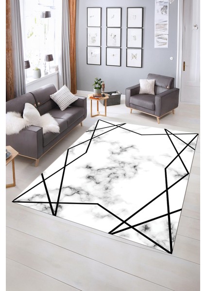 Dijital Baskılı Kaymaz Taban Yıkanabilir Mermer Yolluk Mutfak Salon Halısı, N-Mermer-15-Siyah, fiyatları