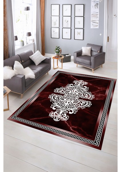 Dijital Baskılı Kaymaz Taban Yıkanabilir Mermer Yolluk Mutfak Salon Halısı, N-Mermer-09-Bordo, fiyatları