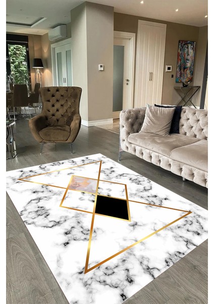 Dijital Baskılı Kaymaz Taban Yıkanabilir Mermer Yolluk Mutfak Salon Halısı, N-Mermer-20-Beyaz, fırsatları
