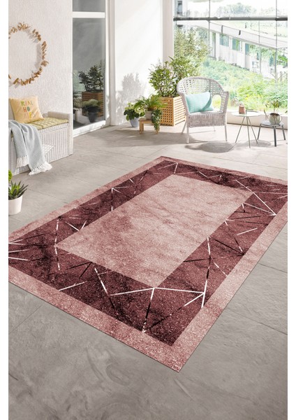 Dijital Baskılı Kaymaz Taban Yıkanabilir Mermer Yolluk Mutfak Salon Halısı, N-Mermer-13-Bordo, modelleri