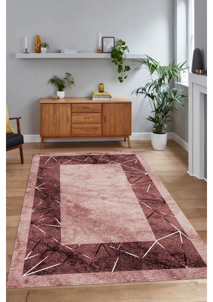 Dijital Baskılı Kaymaz Taban Yıkanabilir Mermer Yolluk Mutfak Salon Halısı, N-Mermer-13-Bordo, indirimleri