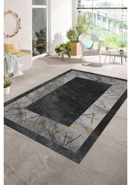 Dijital Baskılı Kaymaz Taban Yıkanabilir Mermer Yolluk Mutfak Salon Halısı, N-Mermer-13-Antrasit, modelleri