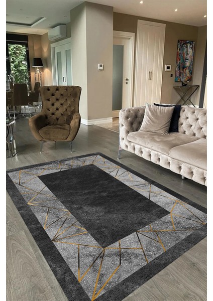 Dijital Baskılı Kaymaz Taban Yıkanabilir Mermer Yolluk Mutfak Salon Halısı, N-Mermer-13-Antrasit, fırsatları