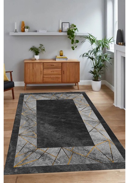 Dijital Baskılı Kaymaz Taban Yıkanabilir Mermer Yolluk Mutfak Salon Halısı, N-Mermer-13-Antrasit, indirimleri