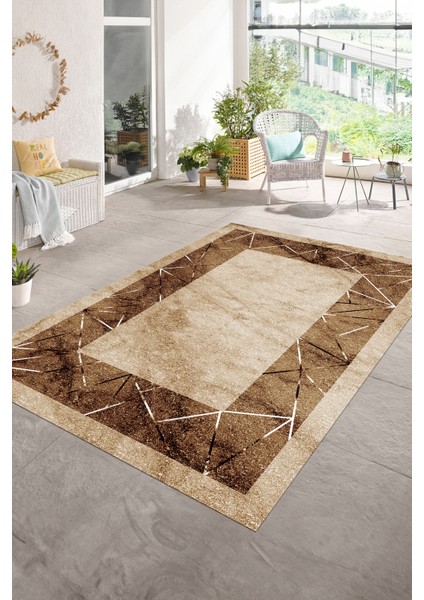 Dijital Baskılı Kaymaz Taban Yıkanabilir Mermer Yolluk Mutfak Salon Halısı, N-Mermer-13-Kahve, modelleri