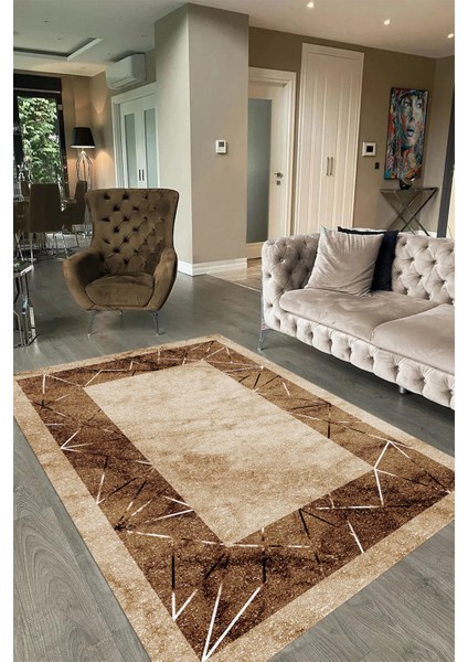Dijital Baskılı Kaymaz Taban Yıkanabilir Mermer Yolluk Mutfak Salon Halısı, N-Mermer-13-Kahve, fırsatları