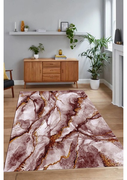 Dijital Baskılı Kaymaz Taban Yıkanabilir Mermer Yolluk Mutfak Salon Halısı, N-Mermer-02-Bordo, indirimleri