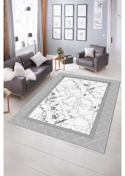 Dijital Baskılı Kaymaz Taban Yıkanabilir Mermer Yolluk Mutfak Salon Halısı, N-Mermer-23-Gri, fiyatları