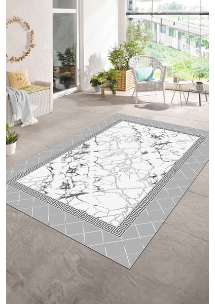 Dijital Baskılı Kaymaz Taban Yıkanabilir Mermer Yolluk Mutfak Salon Halısı, N-Mermer-23-Gri, modelleri