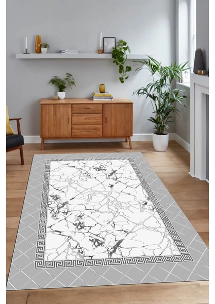 Dijital Baskılı Kaymaz Taban Yıkanabilir Mermer Yolluk Mutfak Salon Halısı, N-Mermer-23-Gri, indirimleri