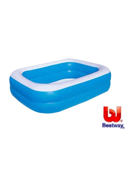 Pompa Dahildir Pompa Hediye - 12819, Büyük Boy Dikdörtgen Şişme Aile Havuzu (211X132X46CM) 101-150