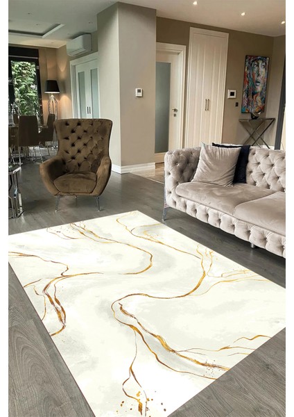 Dijital Baskılı Kaymaz Taban Yıkanabilir Mermer Yolluk Mutfak Salon Halısı, N-Mermer-29-Krem, fırsatları