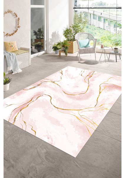 Dijital Baskılı Kaymaz Taban Yıkanabilir Mermer Yolluk Mutfak Salon Halısı, N-Mermer-29-Pembe, modelleri