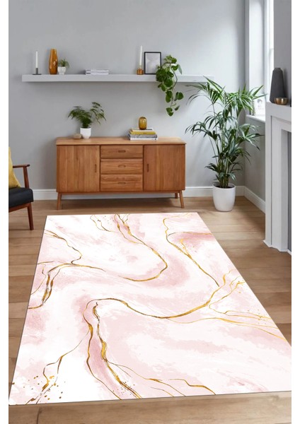 Dijital Baskılı Kaymaz Taban Yıkanabilir Mermer Yolluk Mutfak Salon Halısı, N-Mermer-29-Pembe, indirimleri