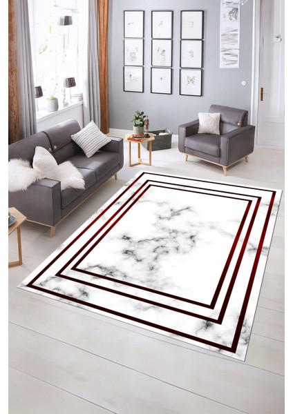Dijital Baskılı Kaymaz Taban Yıkanabilir Mermer Yolluk Mutfak Salon Halısı, N-Mermer-05-Bordo, fiyatları