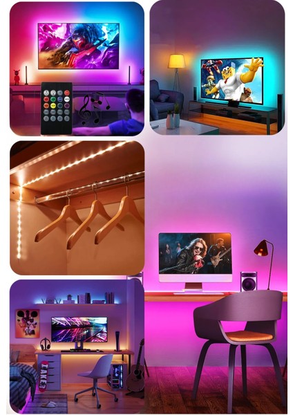 Sese Duyarlı Tv Arkası Rgb Şerit LED Kumandalı