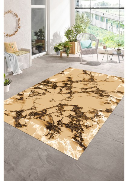 Dijital Baskılı Kaymaz Taban Yıkanabilir Mermer Yolluk Mutfak Salon Halısı, N-Mermer-30-Kahve, modelleri