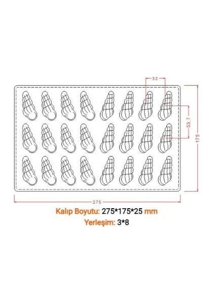 Deniz Kabuğu Çikolata Kalıbı - No:8