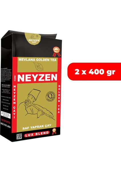 Neyzen Çay 2 x 400 G - Mevlana Tea Group %100 Ceylon Garantili Saf Yaprak Çay Sri Lanka Efsanesi