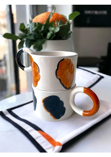 Leopar Set 2'li El Yapımı Seramik Kupa