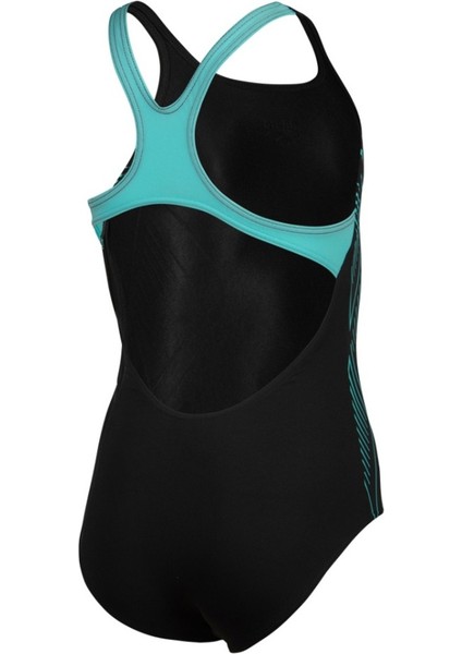 Siyah Reflectıng Swımsuıt Swım Pro Back Black Water Siyah Beachwear Kumaş