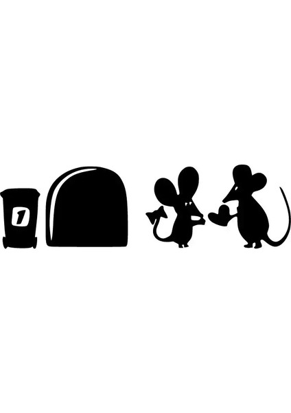 Fare Deliği -3 Sticker (Oto-Motor-Laptop-Duvar-Dekor) 20 x 4 cm