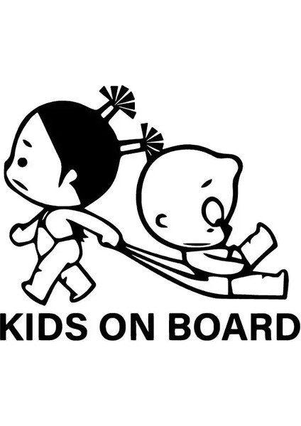 Kids On Board Sticker (Oto-Motor-Laptop-Duvar-Dekor) 20 x 18 cm