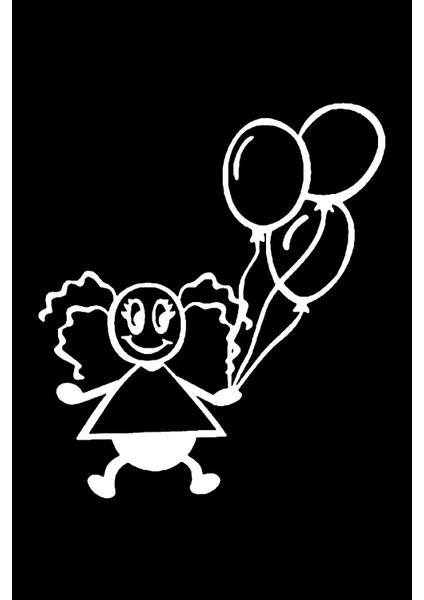 Balonlu Çocuk Sticker (Oto-Motor-Laptop-Duvar-Dekor) 10 x 12 cm modelleri