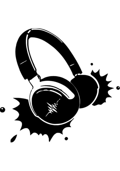 Dj Kulaklığı Sticker (Oto-Motor-Laptop-Duvar-Dekor) 10 x 10 cm