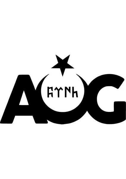 Aog Ayyıldız Sticker (Oto-Motor-Laptop-Duvar-Dekor) 30 x 15 cm