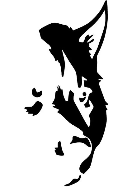 Kurt Silüeti Sticker (Oto-Motor-Laptop-Duvar-Dekor) 10 x 20 cm