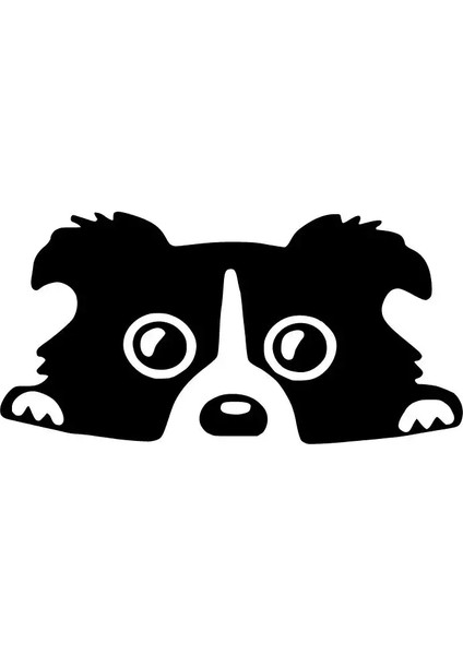 Camdan Bakan Köpek Sticker (Oto-Motor-Laptop-Duvar-Dekor) 10 x 5 cm