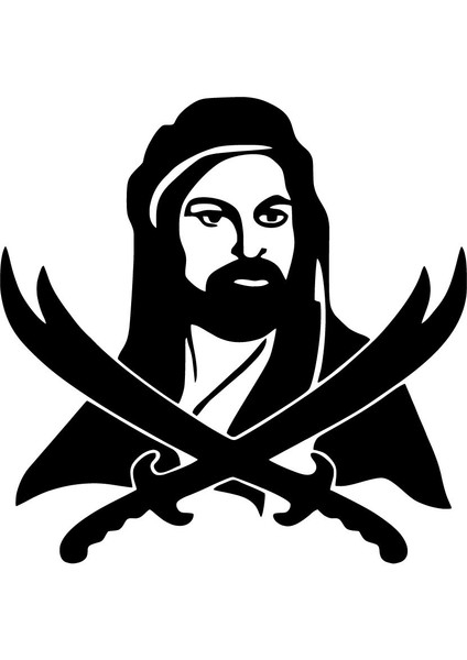 Zülfikar Kılıcı Sticker (Oto-Motor-Laptop-Duvar-Dekor) 20 x 20 cm