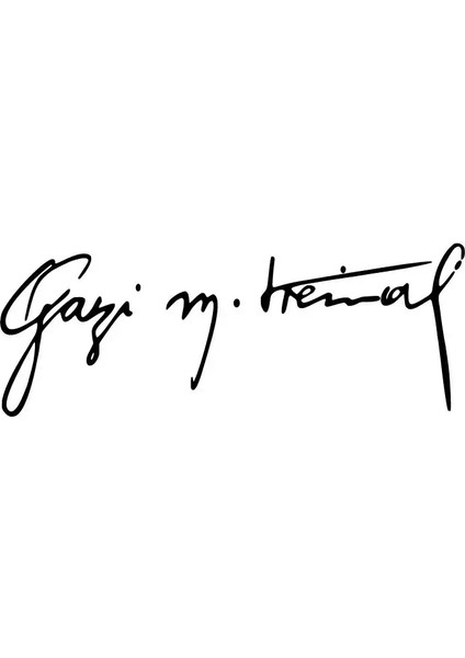 Gazi Mustafa Kemal Sticker (Oto-Motor-Laptop-Duvar-Dekor) 30 x 12 cm