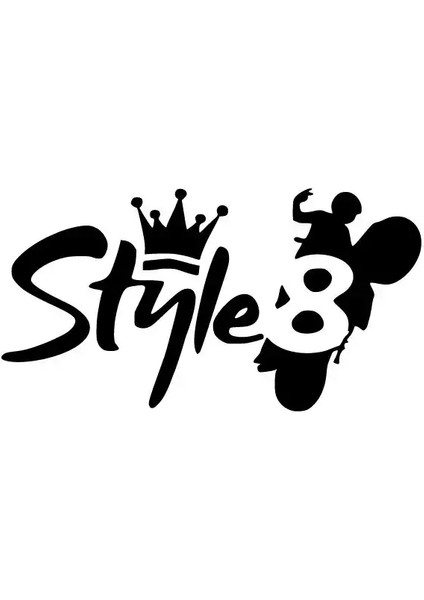 Style 8 Sticker (Oto-Motor-Laptop-Duvar-Dekor) 20 x 10 cm