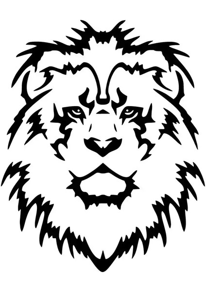 Aslan Kafası 2 Sticker (Oto-Motor-Laptop-Duvar-Dekor) 20 x 24 cm
