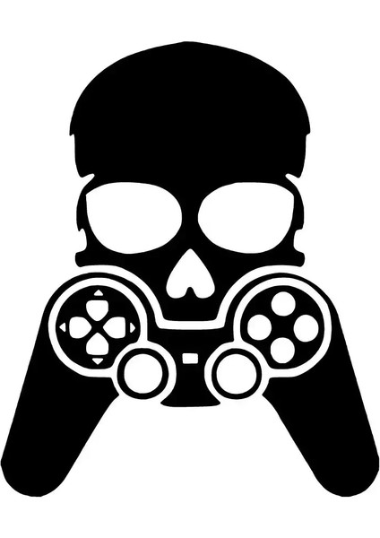 Gamer Kuru Kafa Sticker (Oto-Motor-Laptop-Duvar-Dekor) 20 x 24 cm