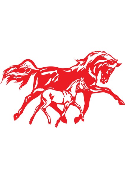 At ve Yavrusu Tip 1 (Oto-Motor-Laptop-Duvar-Dekor) 10 x 6 cm fiyatları