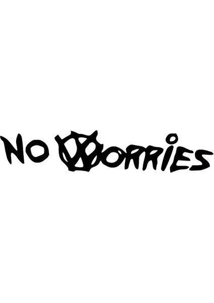 No Worries Sticker (Oto-Motor-Laptop-Duvar-Dekor) 10 x 2 cm