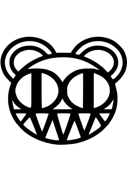 Radiohead Bear Sticker (Oto-Motor-Laptop-Duvar-Dekor) 10 x 8 cm