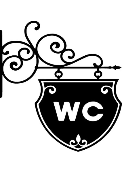 Wc Tabela Sticker (Oto-Motor-Laptop-Duvar-Dekor) 30 x 33 cm