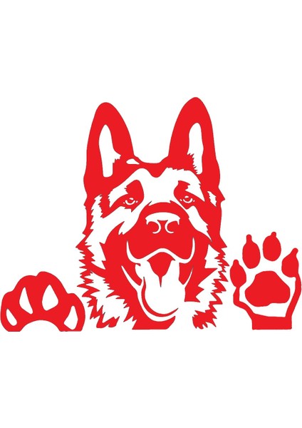Camdan Bakan Kurt Köpeği Tasarım Sticker (Oto-Motor-Laptop-Duvar-Dekor) 10 x 9 cm fiyatları