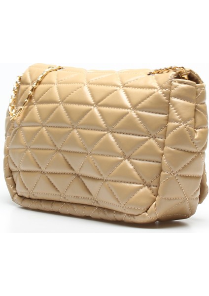 Kadın Zincir Detaylı Omuz Çantası 006 003 Bej Tek Ebat modelleri