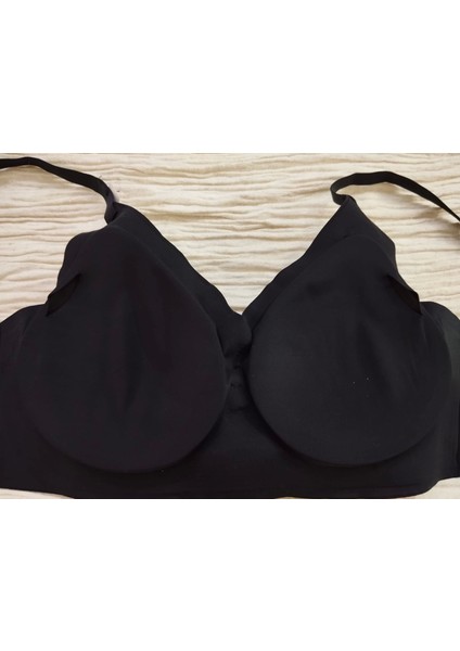 Lazer Kesim Balensiz Süngeri Çıkabilen Agraflı Siyah Sütyen - 1241 fırsatları